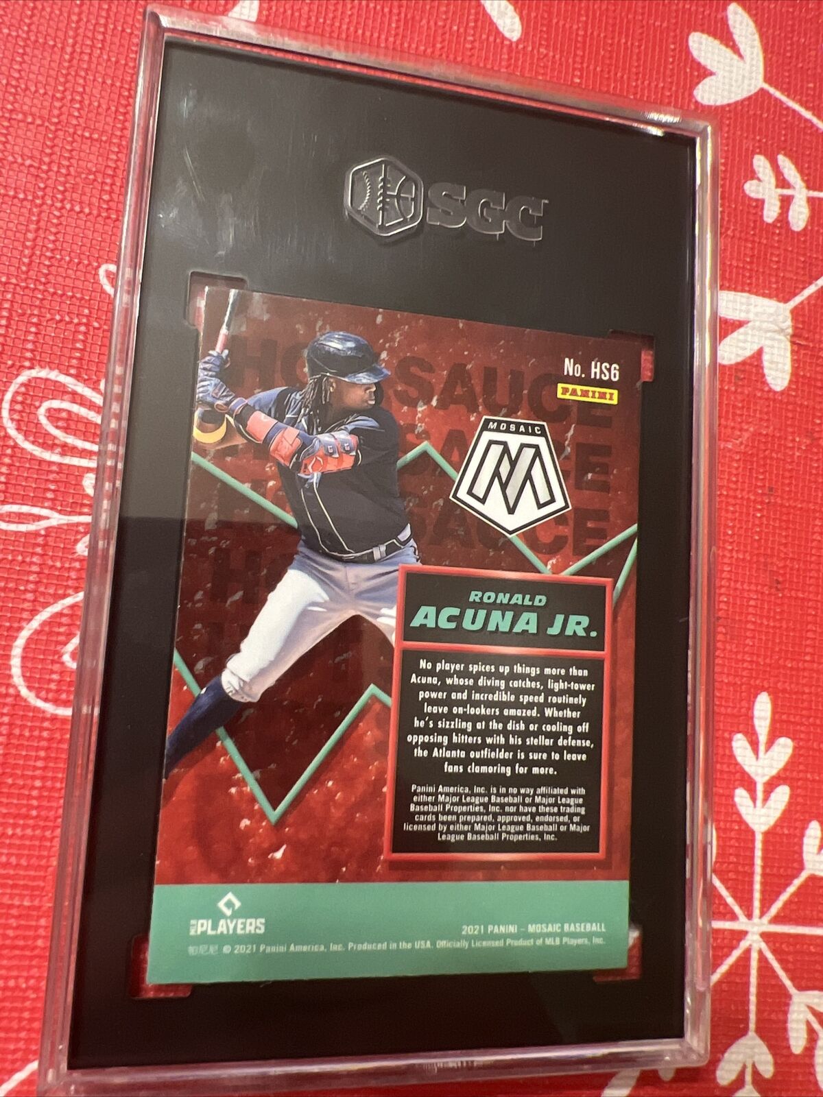 2021 panini mosaic baseball hot sauce Ronald Acuna jr. SGC 9.5