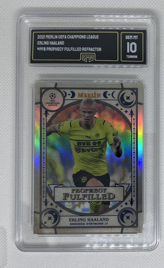 2021 Merlin UEFA Champions League Prophecy Fulfilled Refractor Erling Haaland GM