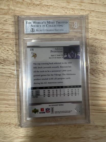 Adrian Peterson 2007 Upper Deck ROOKIE EXCLUSIVES #279 BGS 9 Mint