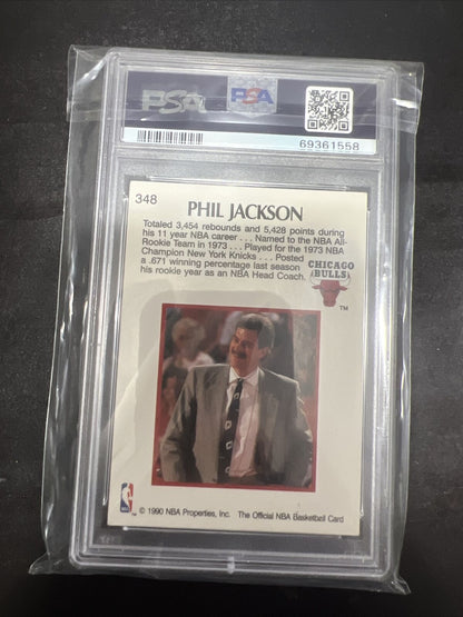 1990 nba hoops phil jackson 348 PSA 6